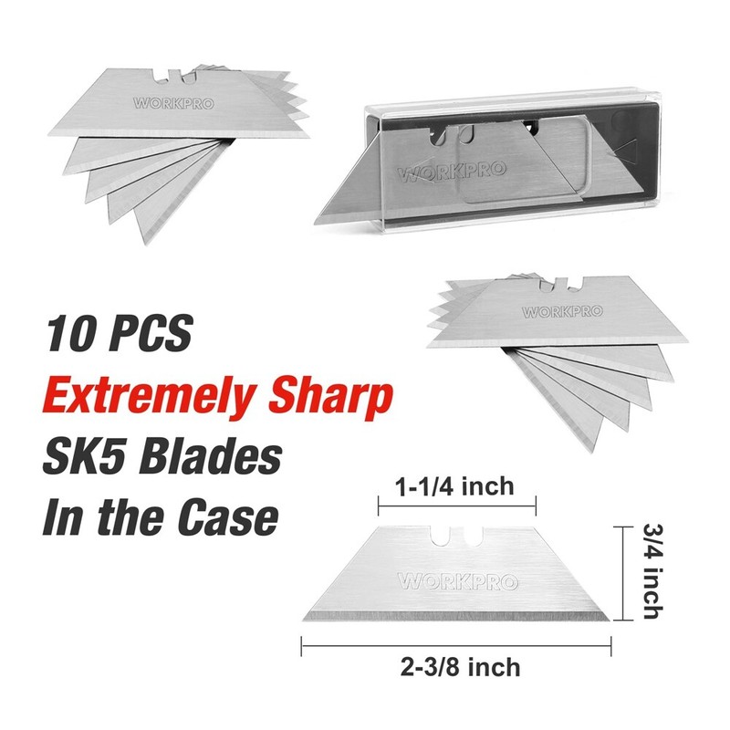 WORKPRO Folding Utility Knife G10 Handle w/Stainless Steel Head 0PC SK5 Blades gallery