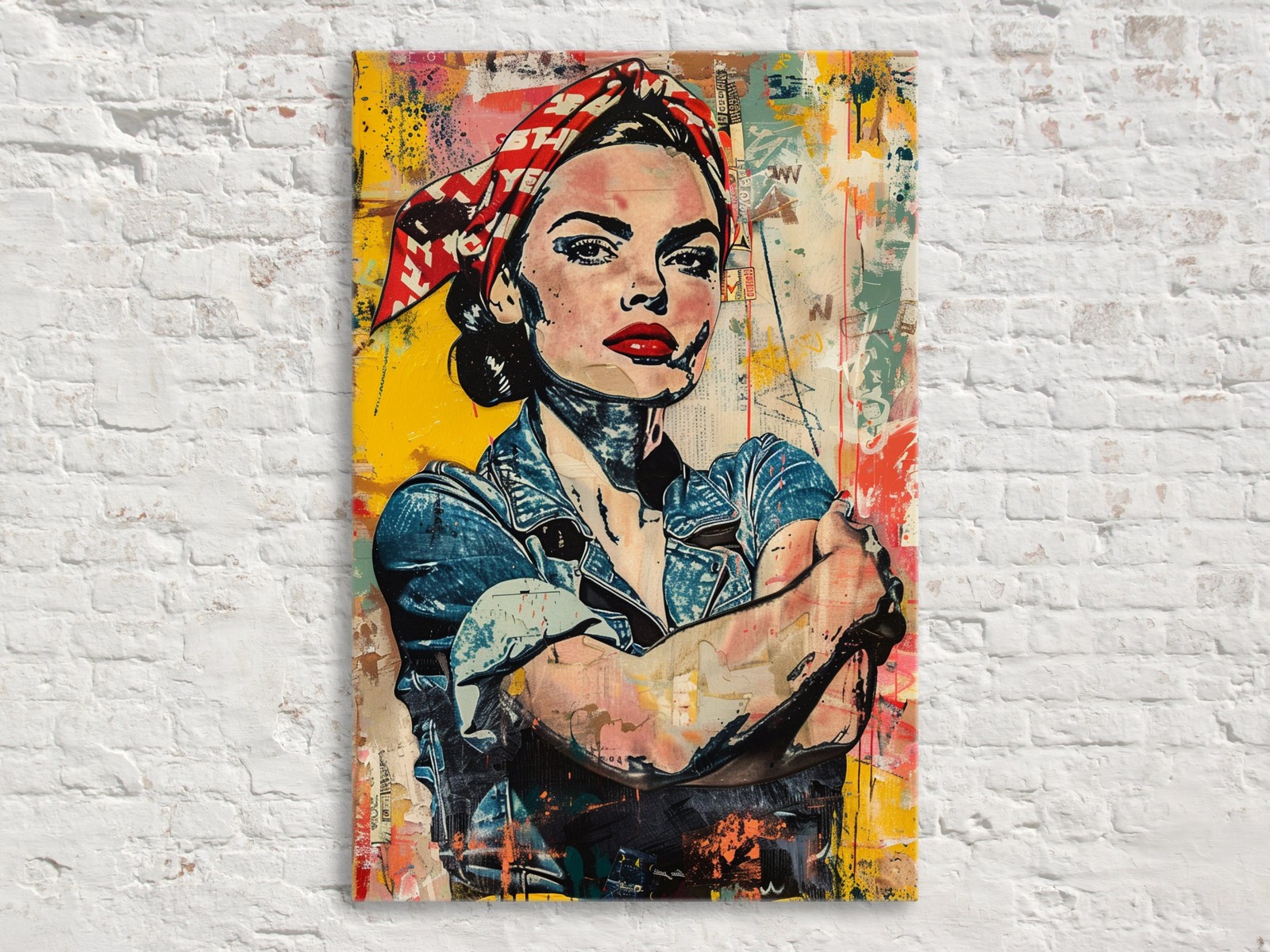 Rosie Riveter Canvas Giclee Print Gallery Wrapped Extra Large Living Room Decor gallery