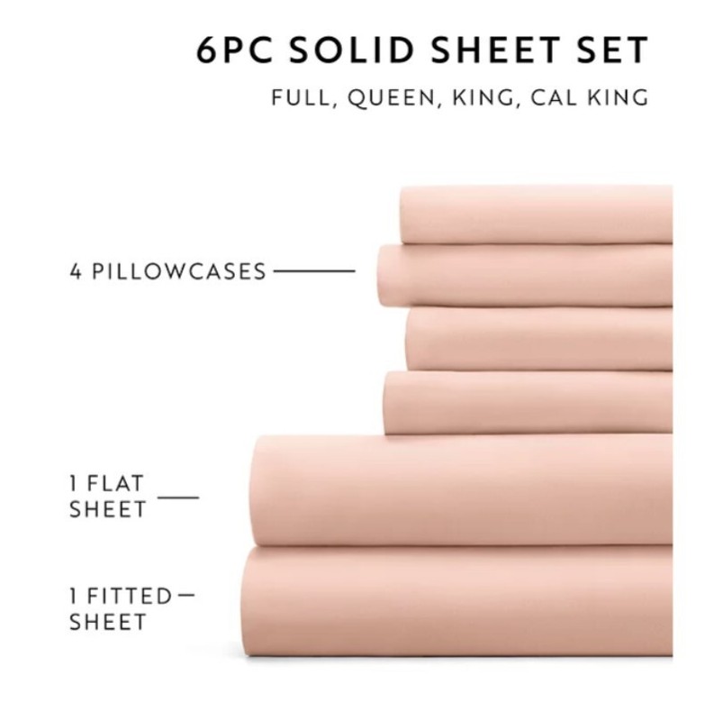 Kaycie Gray 6-Pc Full Sheet Set 100% Super Soft Luxury Plus 2 Extra Pillowcase gallery