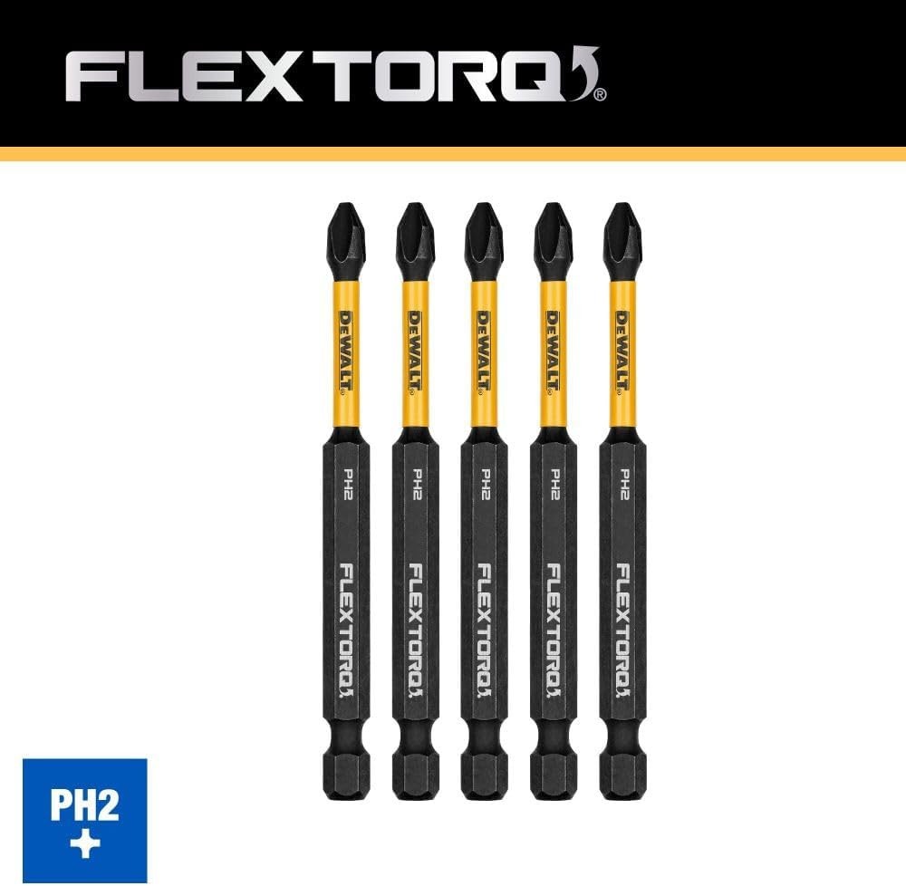 DEWALT Impact Screwdriver Bits, #2, Phillips, 3-1/2 in L, Set of 5 (DWAF3PH2IR5) gallery