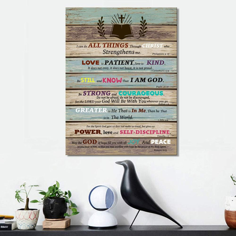 Inspirational Wall Art Scripture Bible Verse Wall Art Christian Canvas Art for O gallery