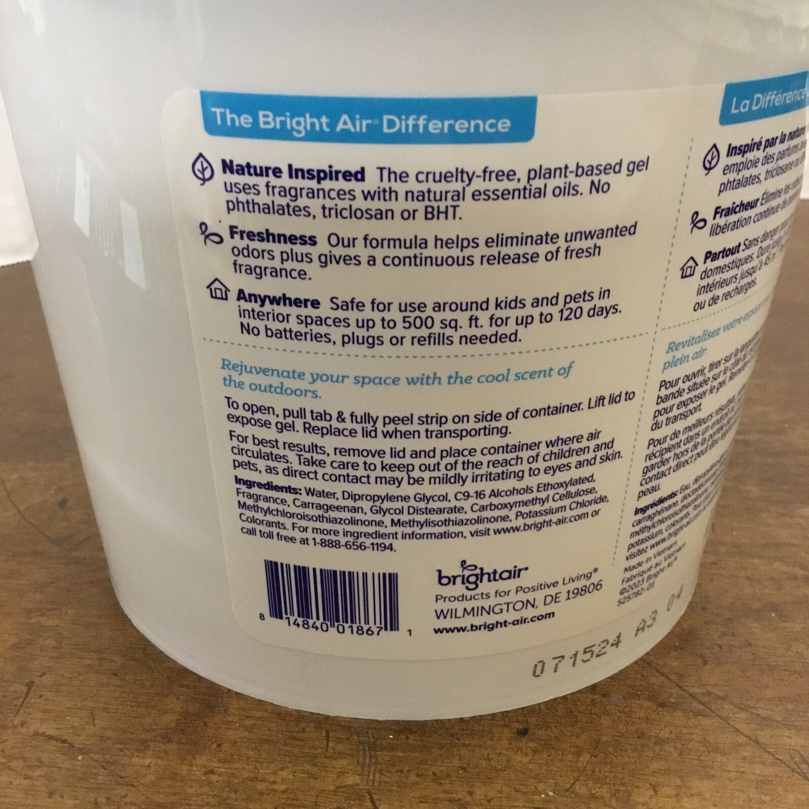 Bright Air Super Odor Eliminator Gel Fresh Scent 64 Oz. Tub Cool & Clean gallery
