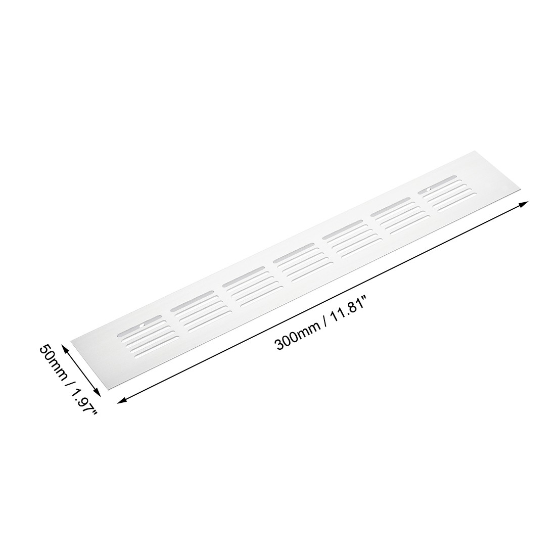 Rectangle Shape Ventilation Grille Aluminum Alloy Air Vent 11.81 x 1.97 Inch gallery