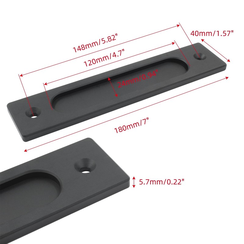 7 Inch Flush Pull Rectangular Finger Pulls Recessed Barn Door Handle Sliding gallery