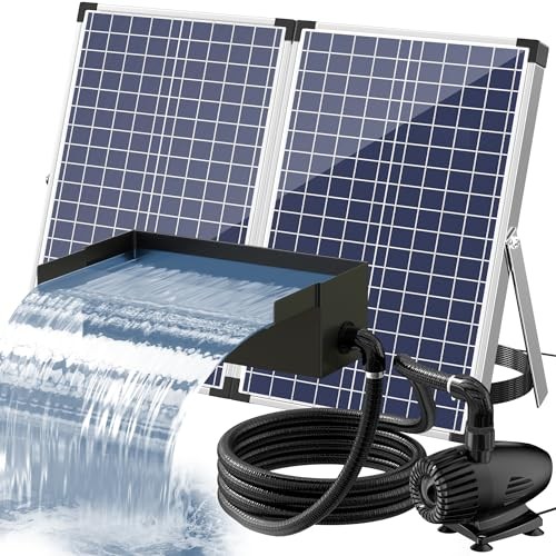 70W Solar Water Pump with Pond Waterfall Kit, 304 Stainless Steel Pond gallery