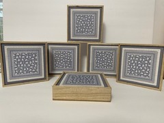 Modern cloth pattern, home decor, wall art framed. 6″ X 6″ Hang it or stand it.