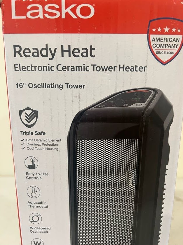 Lasko Ready Heat Electronic Ceramic Tower Heater 16" Oscillating Tower gallery