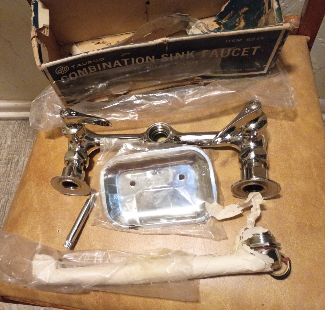 New old stock TAURGO COMBINATION SINK FAUCET SOAP DISH BRASS gallery