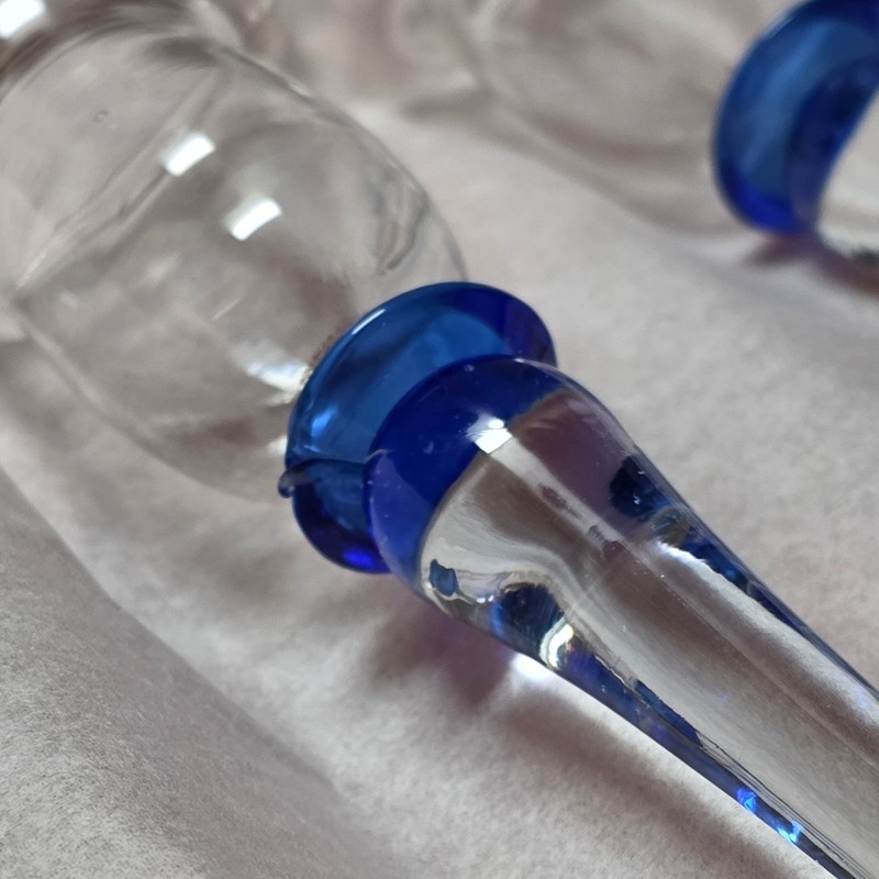 Elements Glass Candlestick Holders Set of 2 Blue Accents Tall gallery