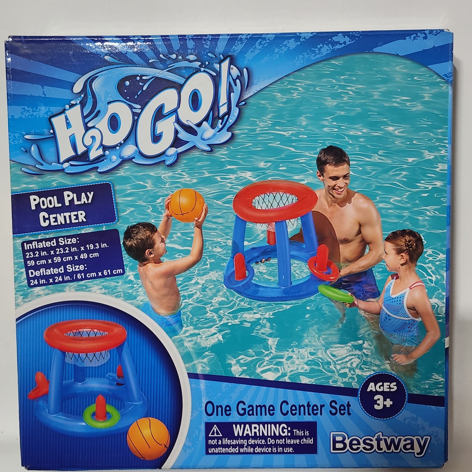 Bestway H2OGO! Inflatable Pool Play Center Basketball Hoop Ring Toss Game Ages gallery