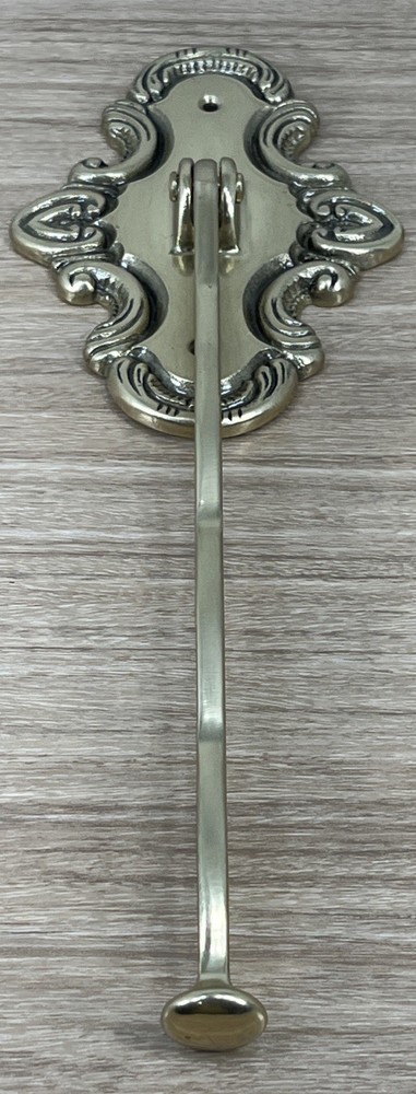 Vintage Original Solid Brass Wall Mount Folding Arm Coat Hanger 9” Arm