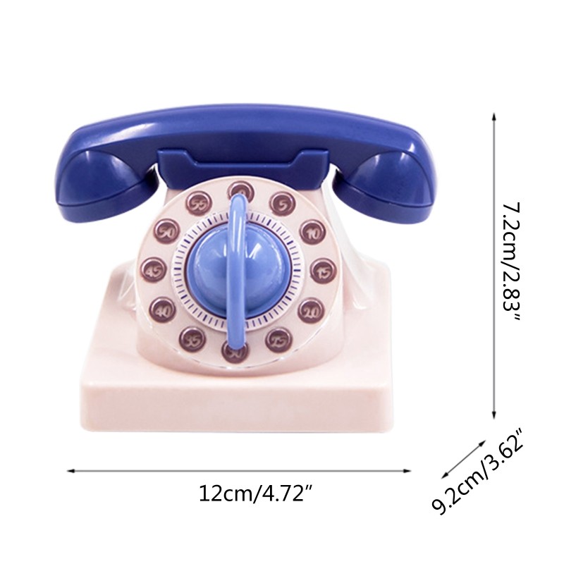 Cute Cartoon Telephone Shaped Kitchen Timer Mechanical Wind up 60 Minute Manual gallery