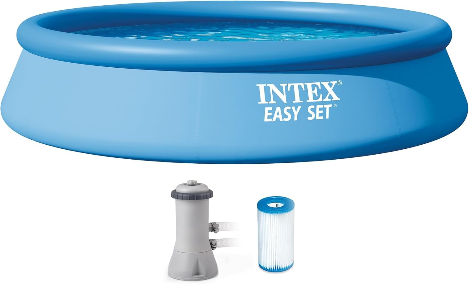 Above Ground Pool Set, 13ft x 33in Easy Set Inflatable w/ 530 GPH Pump gallery
