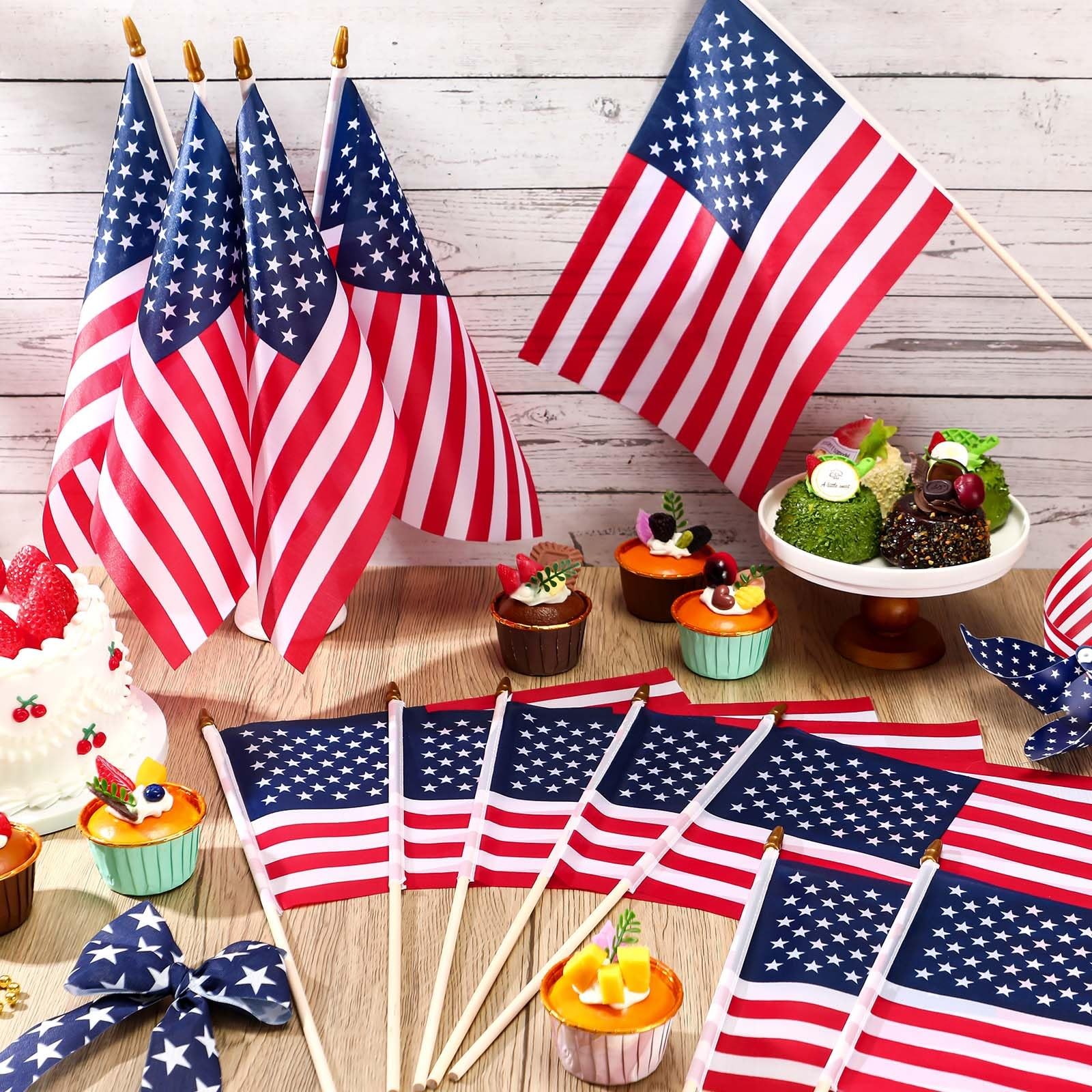 Mindsoft 24 Pack 8 x 12 Inch American Flags 8 x 12 inches, red, white, blue gallery