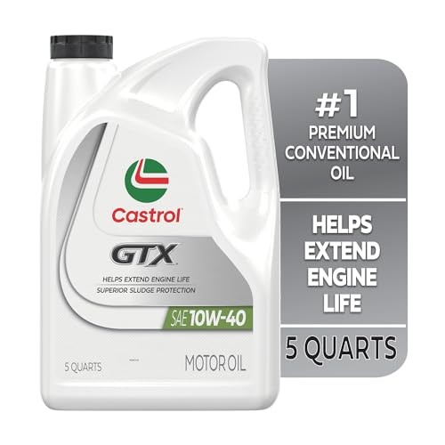 Castrol GTX 10W-40 Conventional Motor Oil, 5 Quarts 5 Quarts, Amber gallery