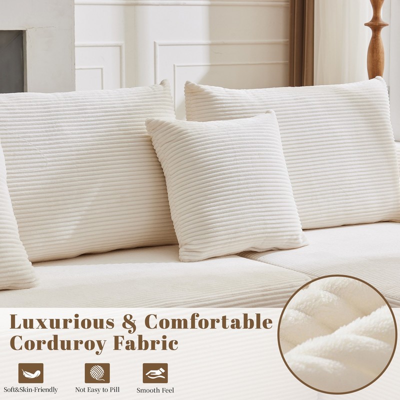 Modular Sectional Sofa L Shaped Cloud Couch with Right Chaise and Cushion Beige gallery