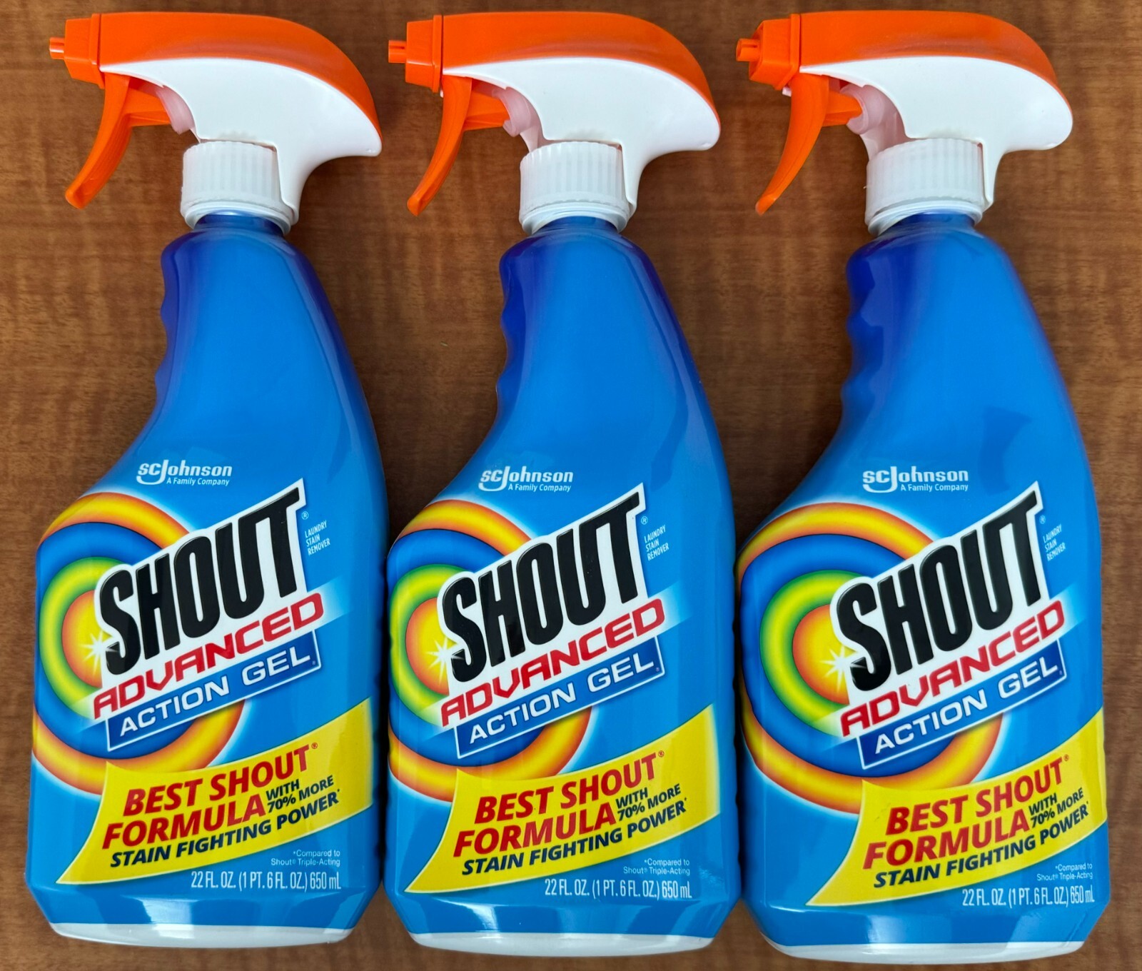 3pack Shout Advanced Action Gel Laundry Stain Remover 22fl oz Best Shout Formula gallery