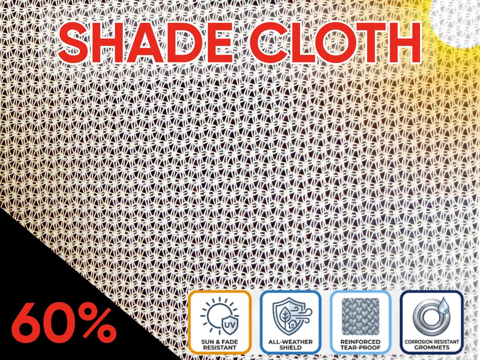 Heavy-Duty 60% WHITE Shade Cloth Professional Grade FREE SHIPPING SUPER SALE gallery