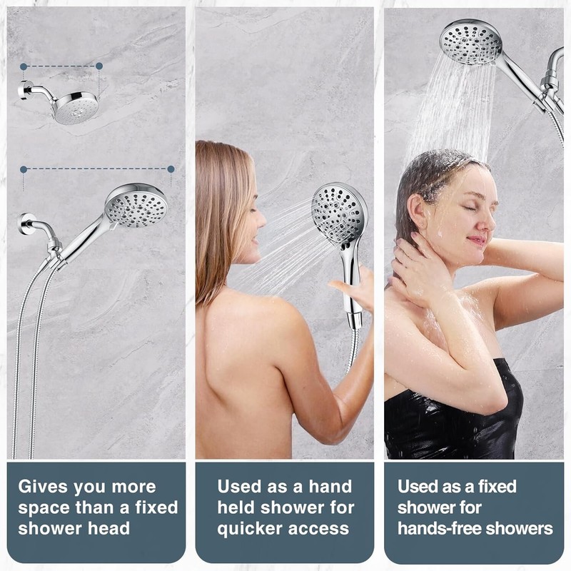 High Pressure 9 Spray Settings Handheld Shower Head & 69'' Hose PSS9901-01 gallery