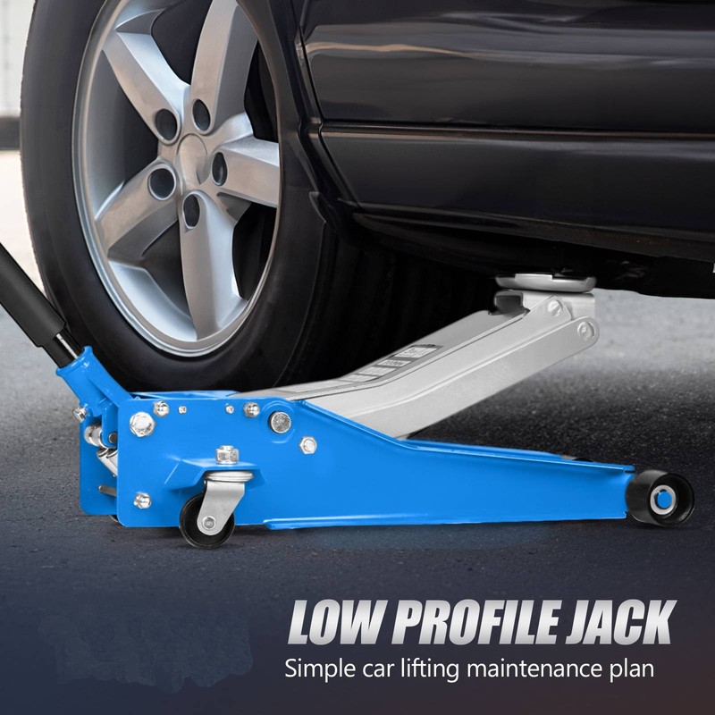 3 Ton Capacity Low Profile Car Jack Quick Lift Floor Stands Lifting Tool Azure gallery