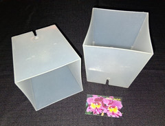 (2) 5 inch Square Chula Orchids heavy duty clear plastic orchid pot Aircone lot