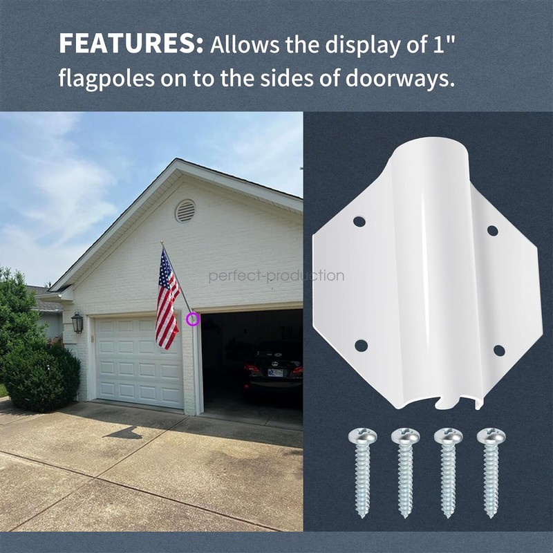 Side Mount Flag Holder Steel Side Mount Wall Mount Bracket with Screws gallery