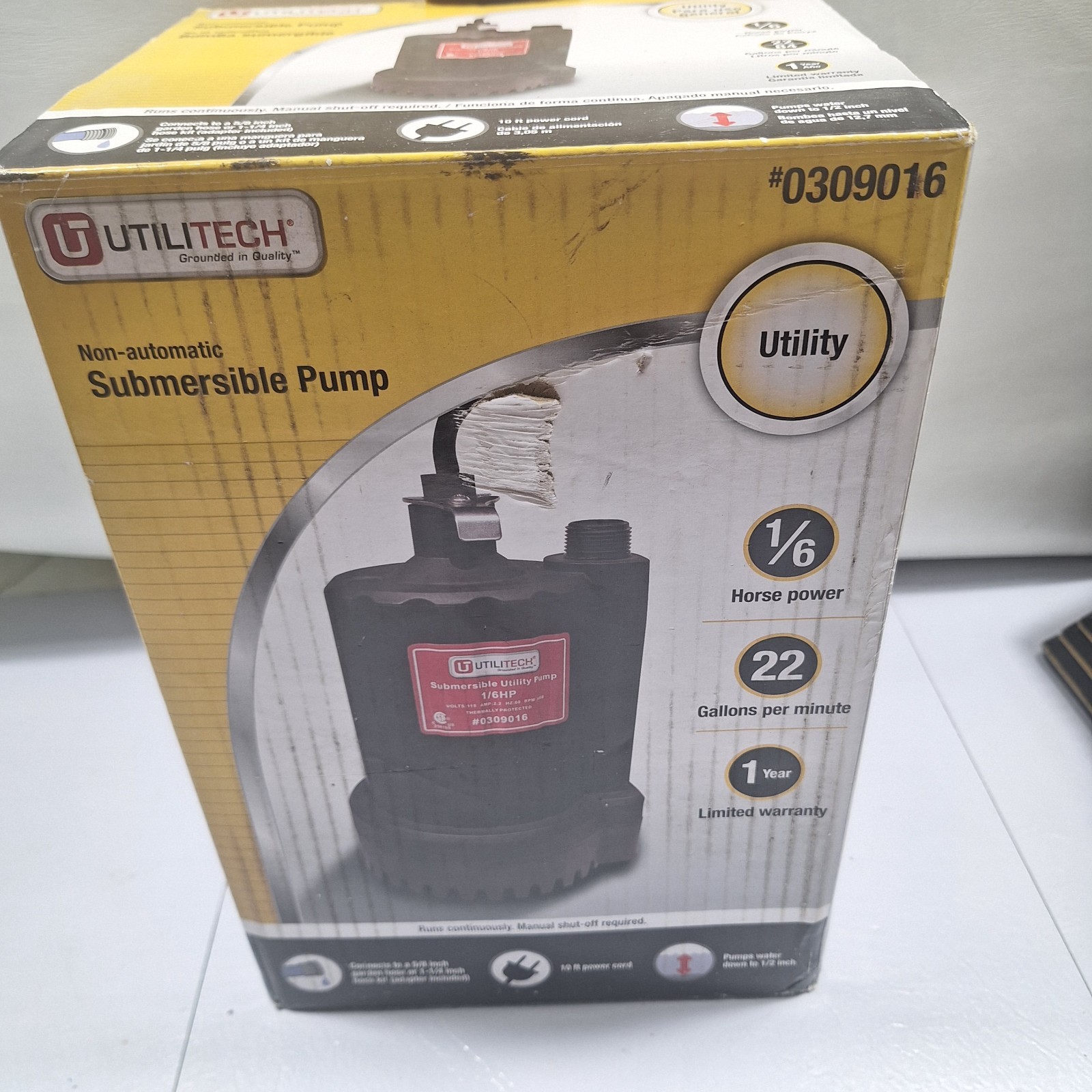 UltiliTech Non Automatic Submersible Utility Pump 1/6 HP gallery