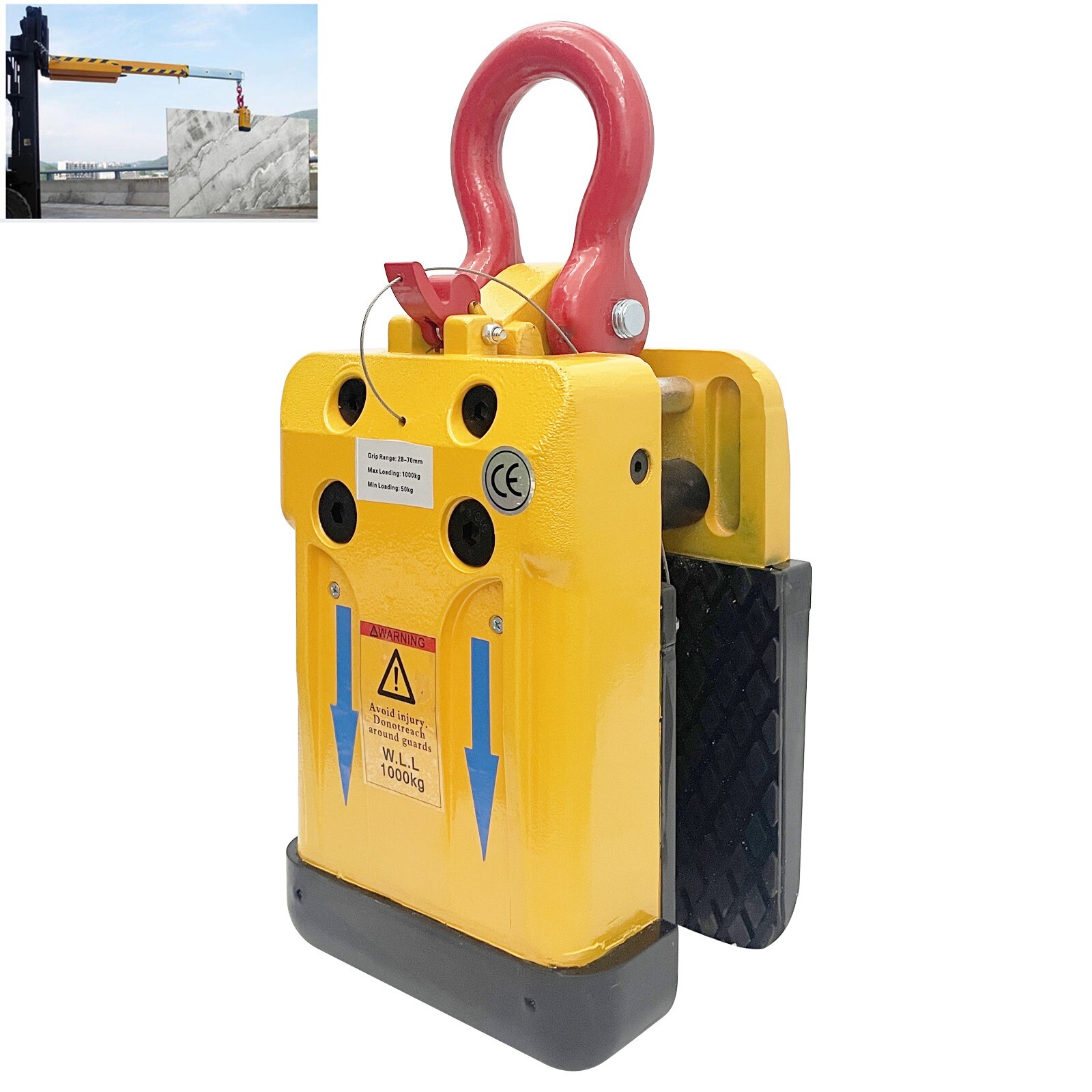 28-70mm Marble Stone Slab Lifting Clamp Granite Stone Hanging Clamp 1000KG gallery