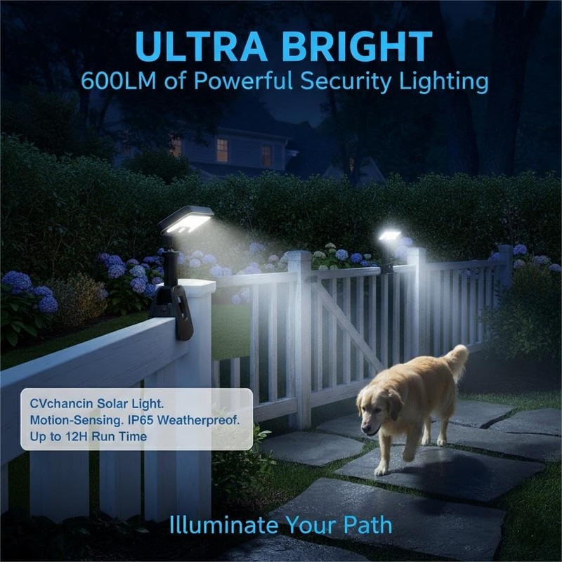 Clip on Solar Lights Outdoor with Motion Sensor, Dual-Charge (Solar/Type-C) S... gallery