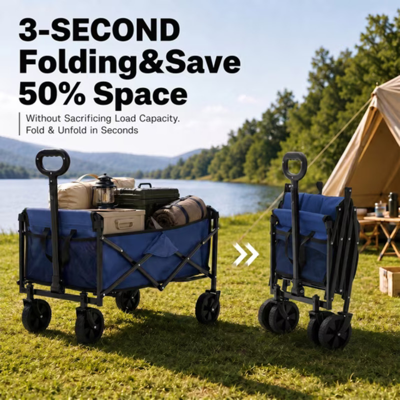 Alvantor Wagons Carts Foldable, 67L 220LBS Capacity Heavy Duty Collapsible Cart gallery