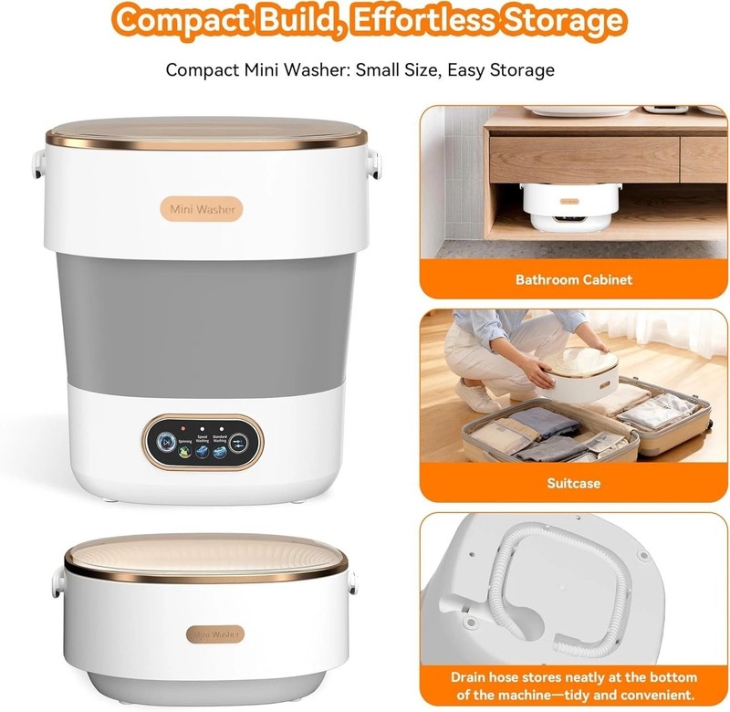 Portable Washing Machine, Folding 20L Mini Washer and Spin-Dryer, 3 Cleaning ... gallery