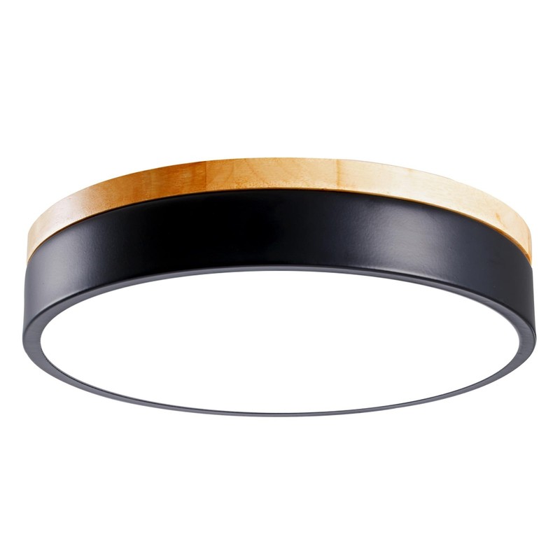 Dimmable LED Wood Flush Mount Ceiling Light Fixture 3000-6000K Tunnable 12 In... gallery
