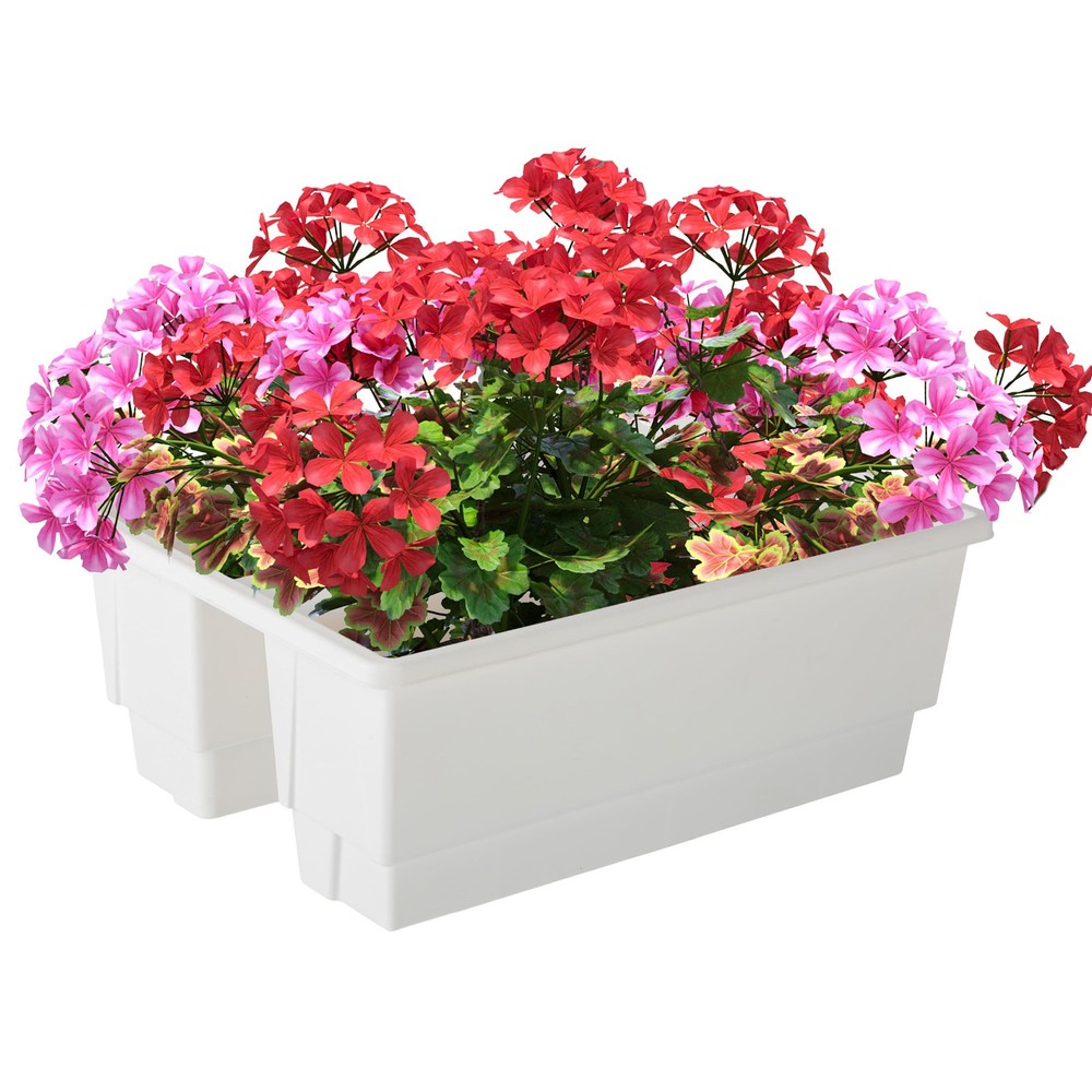 Railing Planter Box 2-Pack - 20.75-Inch Flower Boxes with Removable Drainage