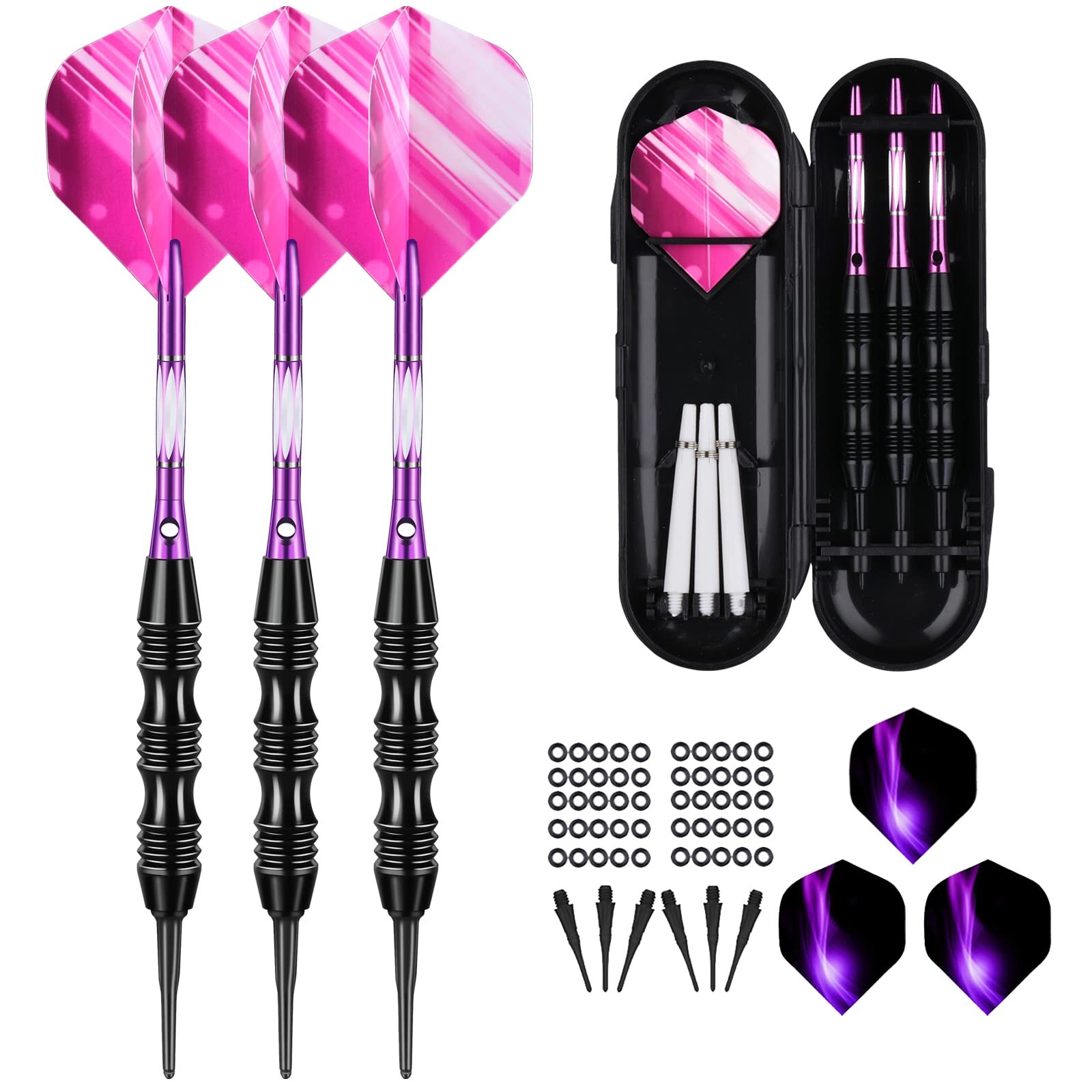 sanfeng Soft Tip Darts Set 20 Grams with Purple Aluminum Shafts PURPLE 2 gallery