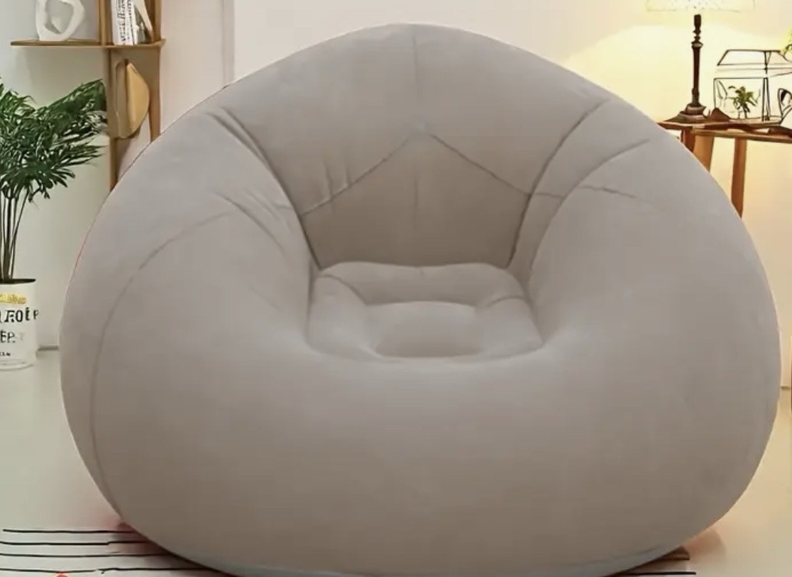 1pc Inflatable Slouchy Chair Portable Foldable Single Person Slouchy Sofa Brown gallery