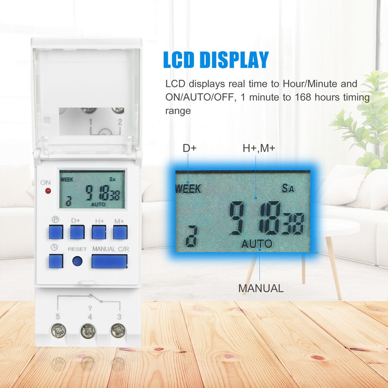 16A THC15A Digital LCD Programmable Timer Switch Relay Din Rail W5R0 gallery