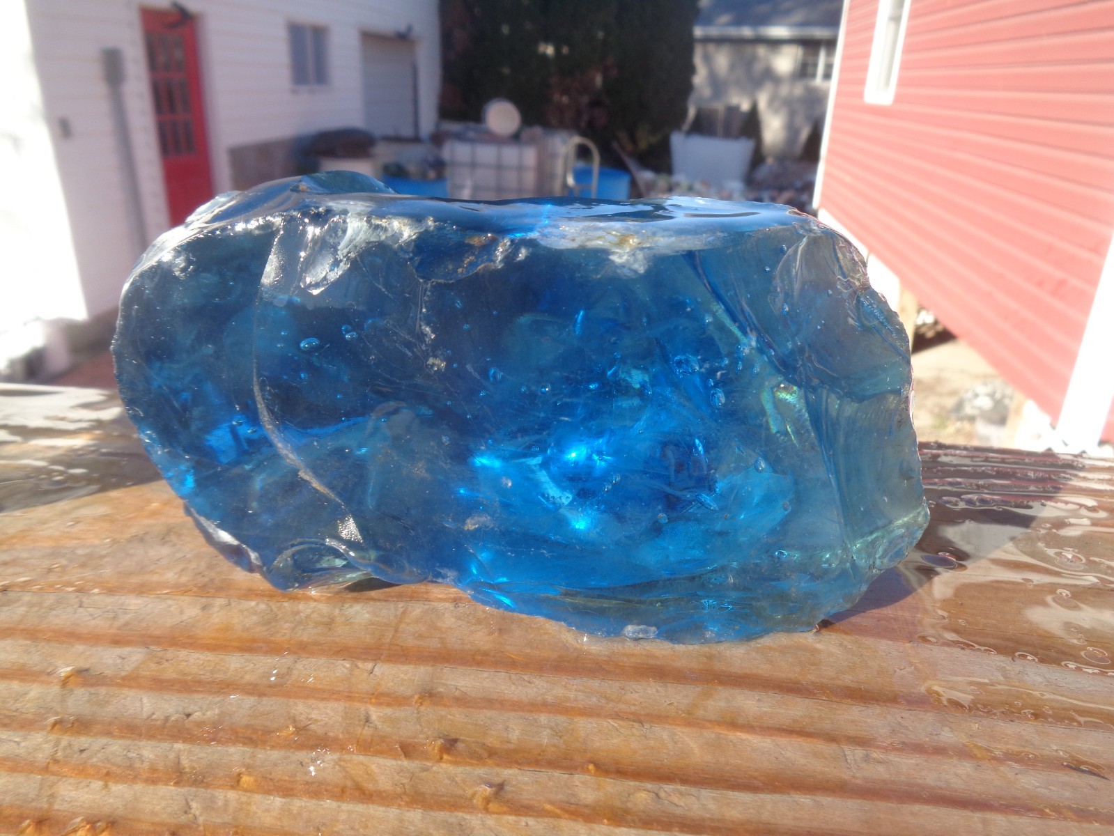 Glass Rock Slag Pretty Clear Ocean Blue 2.10 lbs 49A Rocks Landscape Aquarium gallery