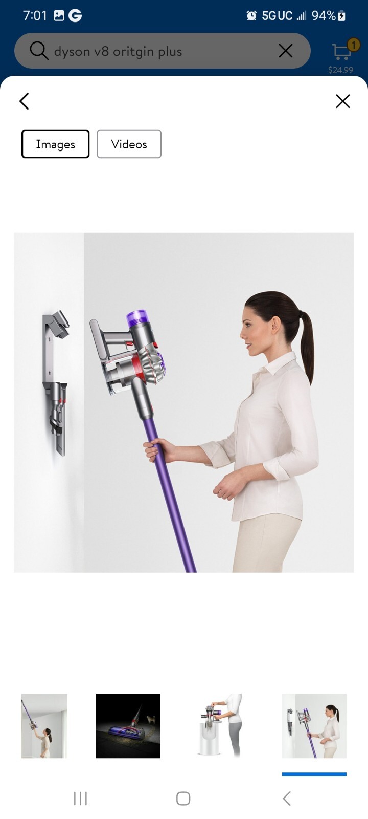 Dyson V8 Origin Plus Cordless Stick Vacuum Cleaner Purple SV25 NIB gallery