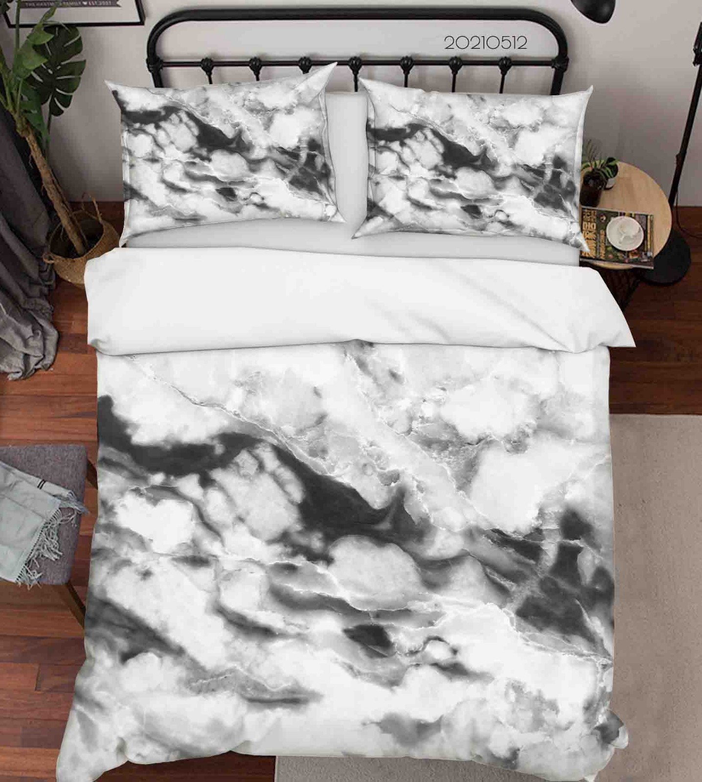 3D Grey Marble Texture Quilt Cover Set Bedding Sets Pillowcases gallery