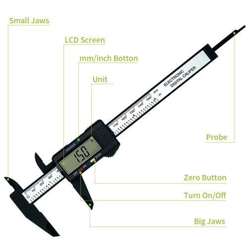 0-6 Inches Digital Caliper with Large LCD Screen and Auto-Off Feature |... gallery