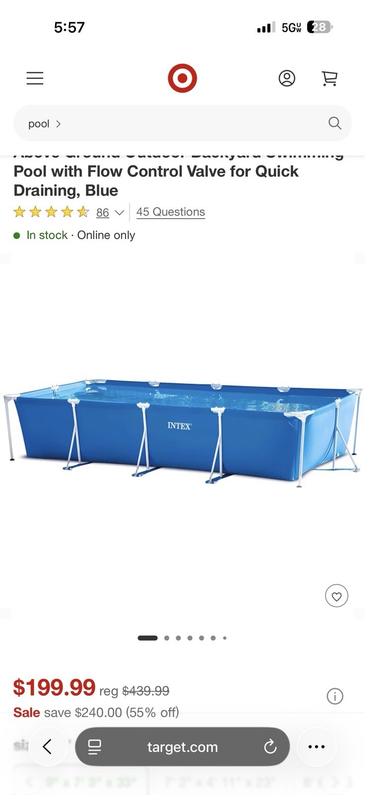 Bestway Steel Pro Rectangular Frame Pool Blue Tritech 9ft10in x 6ft7in x 26in gallery
