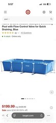 Bestway Steel Pro Rectangular Frame Pool Blue Tritech 9ft10in x 6ft7in x 26in