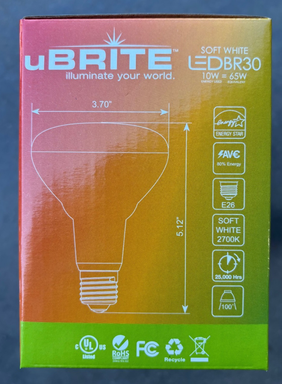 uBRITE LEDBR30 65W Dimmable Bulb 24 Bulbs 8 x 3pk gallery