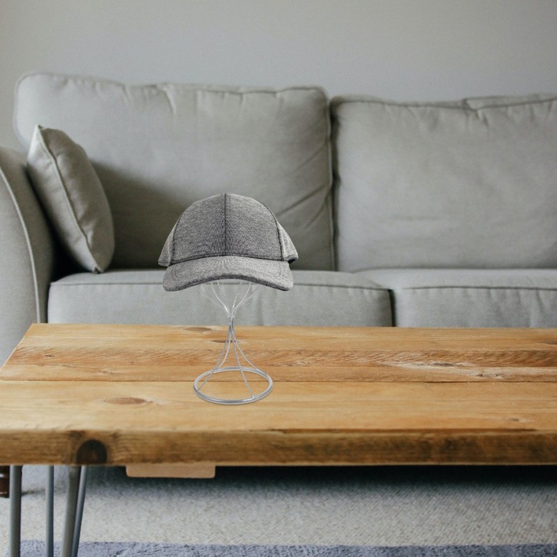 Metal Hat Storage Stand White Desktop Rack for Baseball and Fisherman Hats gallery