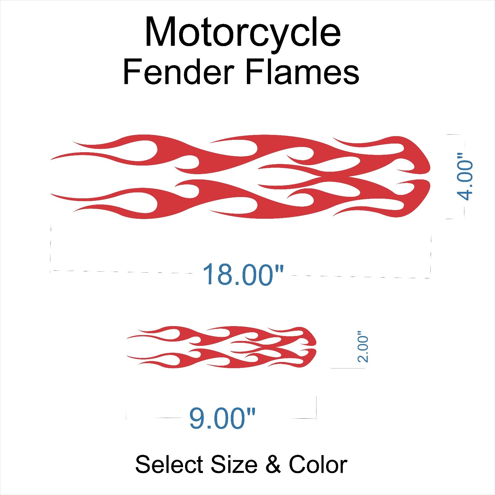 Motorcycle Fender Flames Vinyl Decal / Graphics FLM33f - Select Size & Color gallery