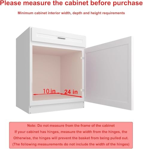 2 Tier Pull Out Cabinet Organizer, 9" W x 21" D Heavy-Duty Metal 9*21 IN gallery