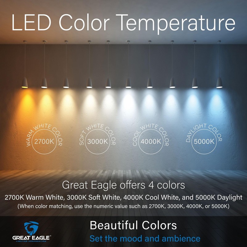 Great Eagle GU24 Led Bulb - A19 Shape, 4 Count (Pack of 1), 2700k Warm White gallery