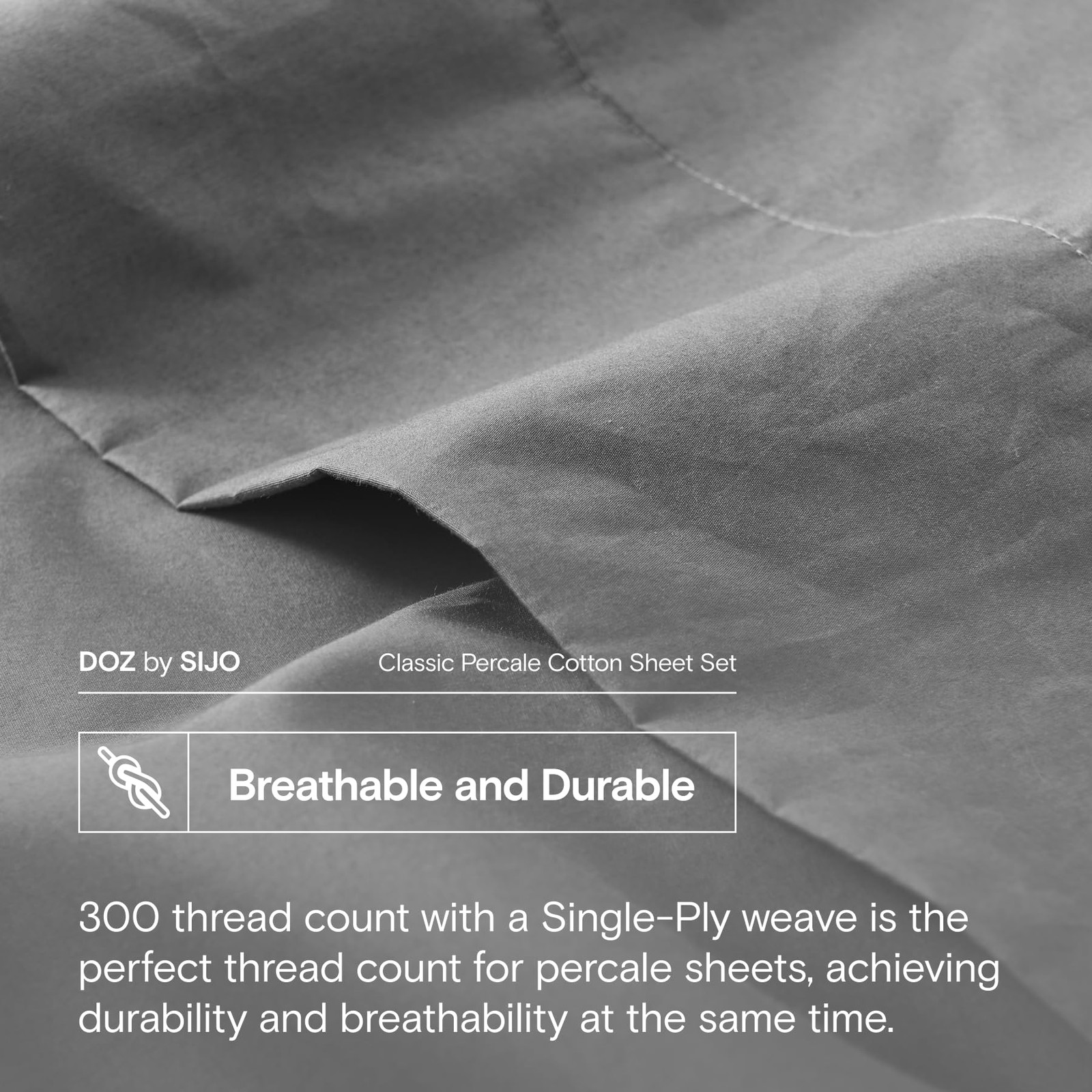 DOZ 100% Long Staple Cotton Sheet Sets, Classic Crisp Percale Weave, Breathab... gallery
