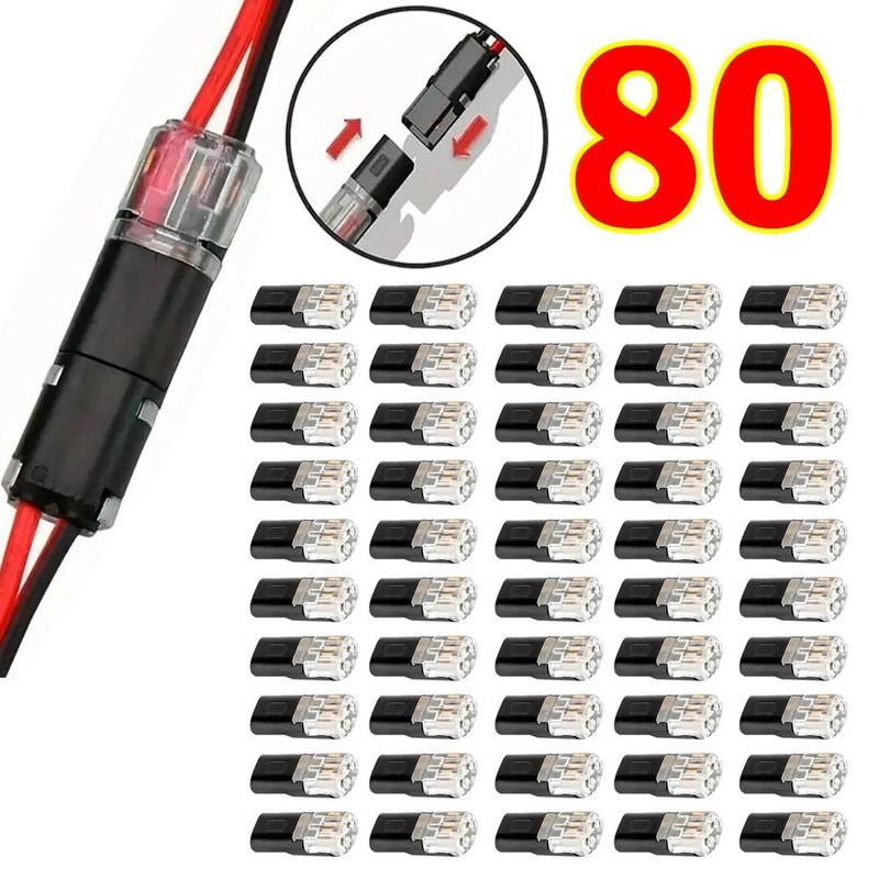 200pcs Double-Wire Plug-in Connector, Cable Clamp with Locking Buckle, AWG 18-22 gallery