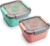 Salad Lunch Containers To Go, 2 Pack 52-oz Bowls with 3 Compartments, Dressing gallery